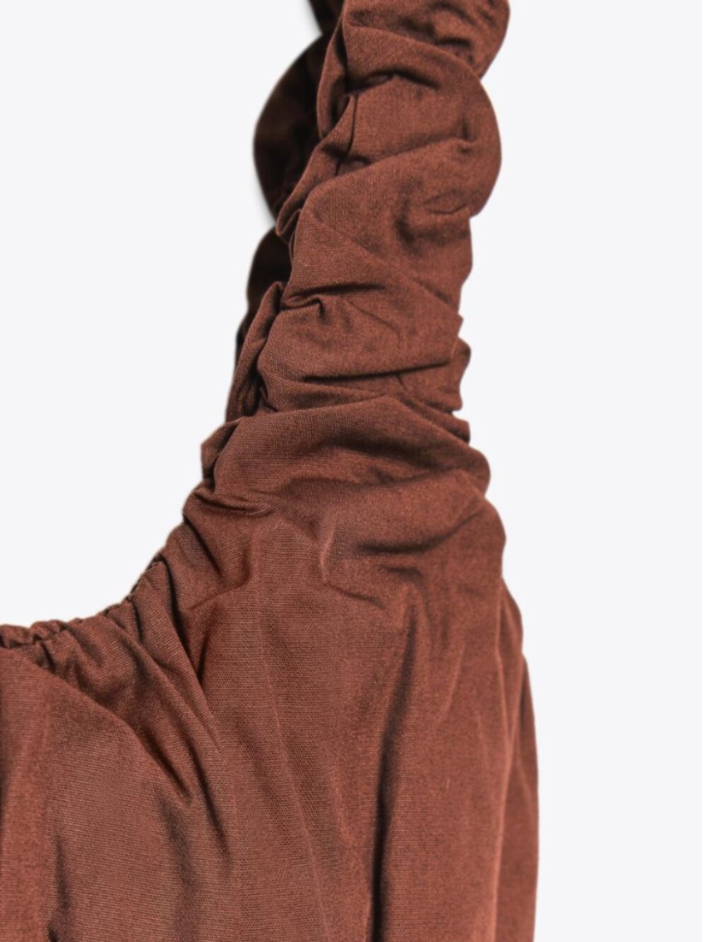 🤎 ZARA Combination Interlock & Poplin Top – Brown NWT Size S - Picture 7 of 13